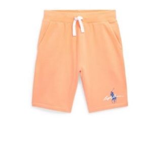 Big Boys Big Pony Logo Fleece Shorts Size-L (14-16) Color-fair Orange